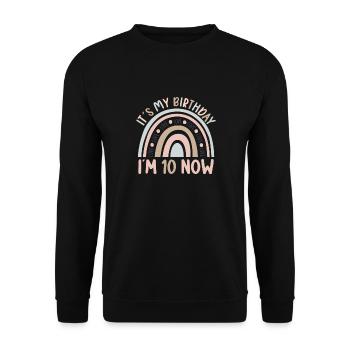 10 years old Rainbow Rainbow 10th birthday - Unisex Sweatshirt - black - Front - Alina (178cm) & Michal (187cm)