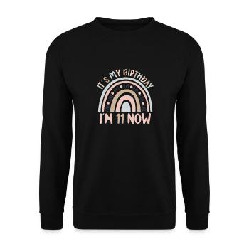 11 years old Rainbow Rainbow 11th birthday - Unisex Sweatshirt - black - Front - Alina (178cm) & Michal (187cm)
