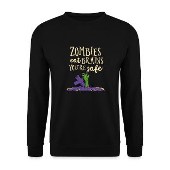 Halloween Zombie Mort-vivant Cadavre Créature Mort Costume - Sweat-shirt Unisexe - noir - Devant - Alina (178cm) & Michal (187cm)