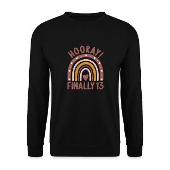 13 ans Rainbow Rainbow 13ème anniversaire - Sweat-shirt Unisexe - noir - Devant - Alina (178cm) & Michal (187cm)