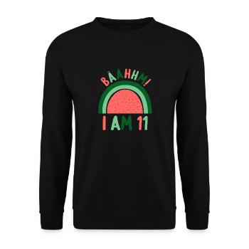 11 years old Rainbow Rainbow 11th birthday - Unisex Sweatshirt - black - Front - Alina (178cm) & Michal (187cm)