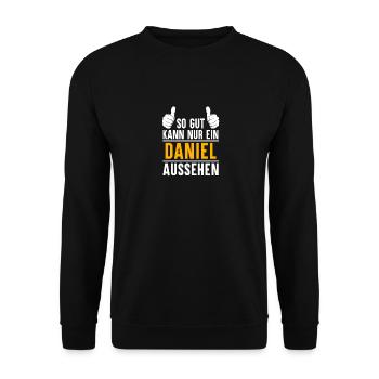 Daniel Vorname Name Geschenk - Unisex Pullover - Schwarz - Vorne - Alina (178cm) & Michal (187cm)
