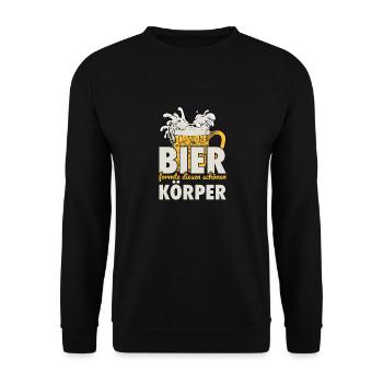 Bier Formte Diesen Schönen Körper Bierliebhaber - Unisex Pullover - Schwarz - Vorne - Alina (178cm) & Michal (187cm)