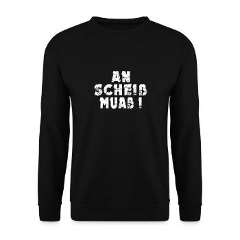 An scheiß muas i - Unisex Pullover - Schwarz - Vorne - Alina (178cm) & Michal (187cm)