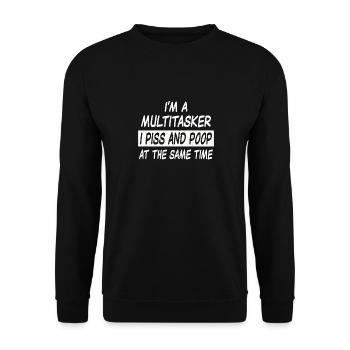 Multitasker piss and poop - Unisex Pullover - Schwarz - Vorne - Alina (178cm) & Michal (187cm)