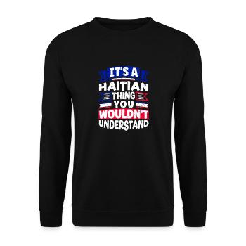 C’est une chose haïtienne Haïti Haïti Haïti Drapeau Drôle - Sweat-shirt Unisexe - noir - Devant - Alina (178cm) & Michal (187cm)