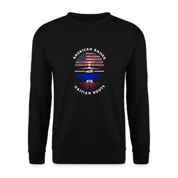 Proud Haitian Haiti Flag - Unisex Sweatshirt - black - Front - Alina (178cm) & Michal (187cm)