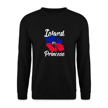 Île Princesse Haïti Haïti Haïti Drapeau - Sweat-shirt Unisexe - noir - Devant - Alina (178cm) & Michal (187cm)