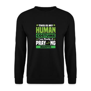 This Is My Human Costume Praying Mantis Insect - Unisex Sweatshirt - black - Front - Alina (178cm) & Michal (187cm)