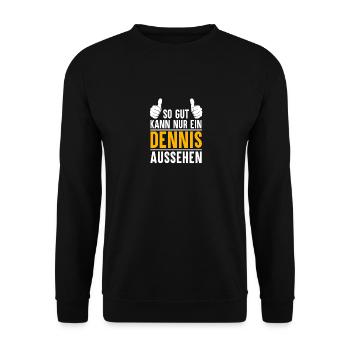Dennis Vorname Name Geschenk - Unisex Pullover - Schwarz - Vorne - Alina (178cm) & Michal (187cm)