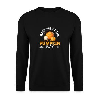 Funny Autumn Thanksgiving Turkey Meet Me - Unisex Sweatshirt - black - Front - Alina (178cm) & Michal (187cm)