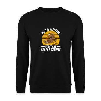Huffin & Puffin Marathon Run Fall Thanksgivin - Sweat-shirt Unisexe - noir - Devant - Alina (178cm) & Michal (187cm)