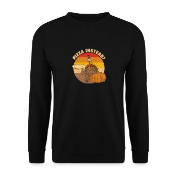 Pizza instead Italia Automne Thanksgiving Turquie - Sweat-shirt Unisexe - noir - Devant - Alina (178cm) & Michal (187cm)