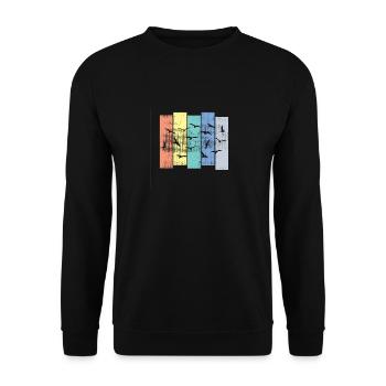 Oiseaux Oiseaux migrateurs - Sweat-shirt Unisexe - noir - Devant - Alina (178cm) & Michal (187cm)