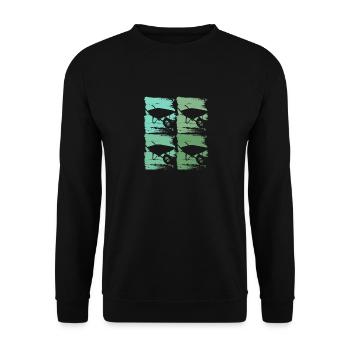 Wheelbarrow Gardener - Unisex Sweatshirt - black - Front - Alina (178cm) & Michal (187cm)