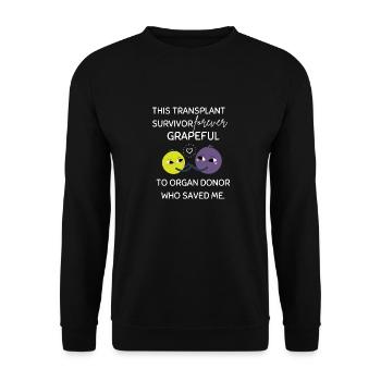 Transplant Survivor Organ Recipient Thank You - Unisex Sweatshirt - black - Front - Alina (178cm) & Michal (187cm)