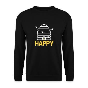 HAPPY Awesome Bee Lover Designs T-Shirt Present - Unisex Sweatshirt - black - Front - Alina (178cm) & Michal (187cm)