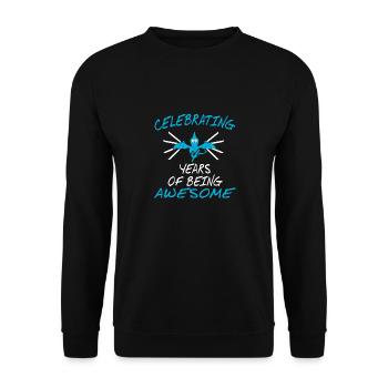 Celebrating 4 Years Of Being Awesome Cool Dino - Unisex Sweatshirt - black - Front - Alina (178cm) & Michal (187cm)