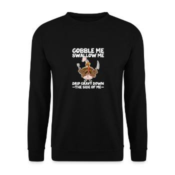 Drôle de fête de Thanksgiving Turquie Sarcasme Gobble - Sweat-shirt Unisexe - noir - Devant - Alina (178cm) & Michal (187cm)