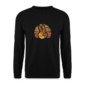 Peace Sign Türkei Hand Cool Thanksgiving Hippie - Unisex Pullover - Schwarz - Vorne - Alina (178cm) & Michal (187cm)