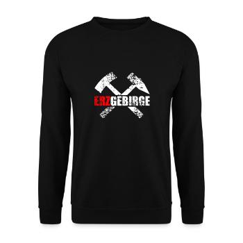 Erzgebirge Heimat Schacht - Unisex Pullover - Schwarz - Vorne - Alina (178cm) & Michal (187cm)
