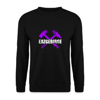 Erzgebirge Heimat Schacht - Unisex Pullover - Schwarz - Vorne - Alina (178cm) & Michal (187cm)