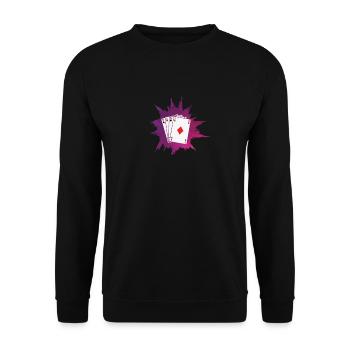 Poker or Skat Card Game Texas Holdem - Unisex Sweatshirt - black - Front - Alina (178cm) & Michal (187cm)