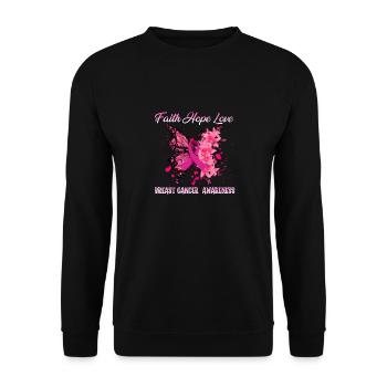 Breast Cancer Awareness - Unisex Pullover - Schwarz - Vorne - Alina (178cm) & Michal (187cm)