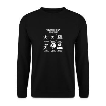 Ce que je fais pendant mon temps libre lancer de javelot - Sweat-shirt Unisexe - noir - Devant - Alina (178cm) & Michal (187cm)