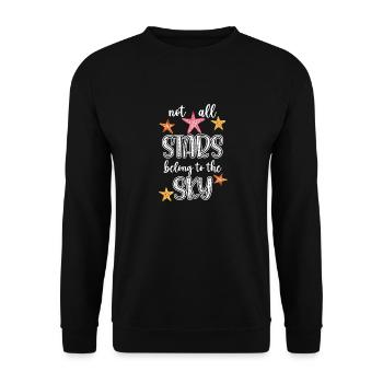 Toutes les étoiles n’appartiennent pas au ciel, biologiste marin - Sweat-shirt Unisexe - noir - Devant - Alina (178cm) & Michal (187cm)