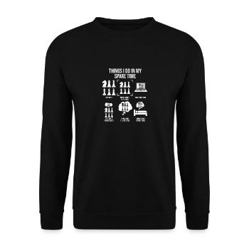 Things I Do In My Spare Time, Schachspieler - Unisex Pullover - Schwarz - Vorne - Alina (178cm) & Michal (187cm)