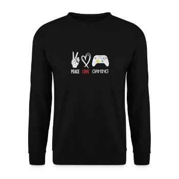 Peace Love Gaming - Unisex Sweatshirt - black - Front - Alina (178cm) & Michal (187cm)