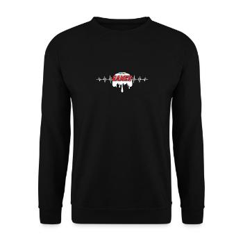 Gamer Heartbeat Gaming Controller Pulse - Sweat-shirt Unisexe - noir - Devant - Alina (178cm) & Michal (187cm)