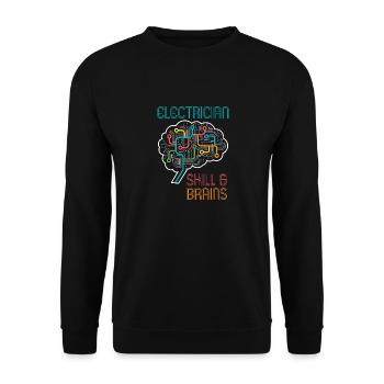 Lustiges Zitat Elektriker Elektroingenieur - Unisex Pullover - Schwarz - Vorne - Alina (178cm) & Michal (187cm)