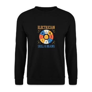 Electrician Electro Craftsman Engineer Voltage - Unisex Sweatshirt - black - Front - Alina (178cm) & Michal (187cm)