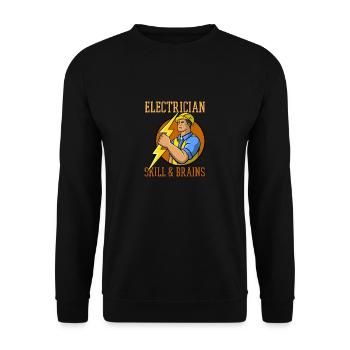 Compétences et cerveaux d'électricien Ingénieur - Sweat-shirt Unisexe - noir - Devant - Alina (178cm) & Michal (187cm)
