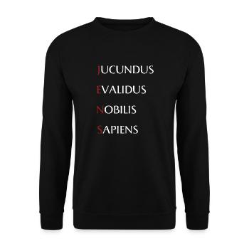 Jens - Unisex Pullover - Schwarz - Vorne - Alina (178cm) & Michal (187cm)