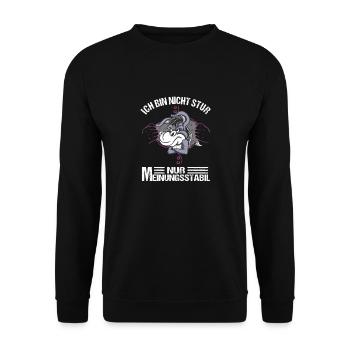 Ich bin nicht stur nur Meinungsstabil Esel Bauer - Unisex Pullover - Schwarz - Vorne - Alina (178cm) & Michal (187cm)