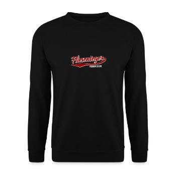 Fliesenleger Premium Handwerk Vintage Motiv - Unisex Pullover - Schwarz - Vorne - Alina (178cm) & Michal (187cm)