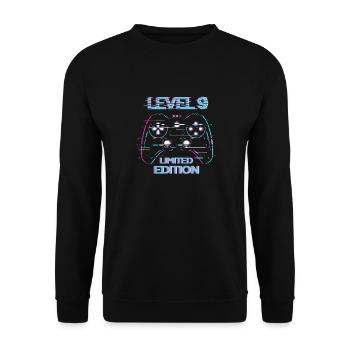Cadeau d’anniversaire de niveau 9 Gaming en édition limitée - Sweat-shirt Unisexe - noir - Devant - Alina (178cm) & Michal (187cm)
