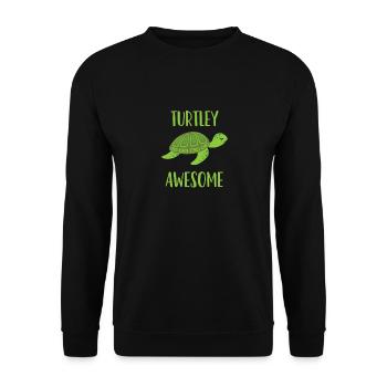 Turtley Awesome for Sea Turtle Lovers - Unisex Sweatshirt - black - Front - Alina (178cm) & Michal (187cm)