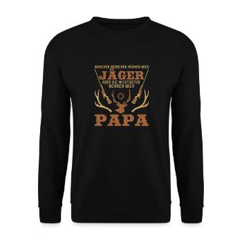 Manche Menschen Nennen Mich Jäger Die Wichtigsten - Unisex Pullover - Schwarz - Vorne - Alina (178cm) & Michal (187cm)