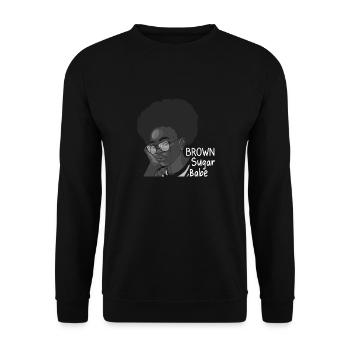 Brown Sugar Babe Proud Black Queen Afro - Unisex Sweatshirt - black - Front - Alina (178cm) & Michal (187cm)