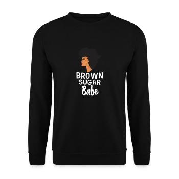 Brown Sugar Babe Stolze Schwarze Königin Afro - Unisex Pullover - Schwarz - Vorne - Alina (178cm) & Michal (187cm)