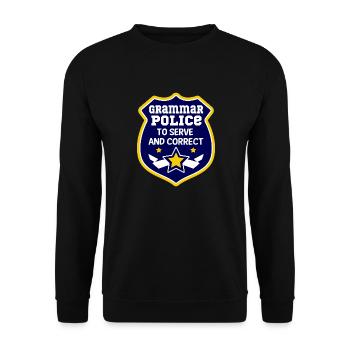 Grammar Police, To Funny Teacher Costume To - Unisex Sweatshirt - black - Front - Alina (178cm) & Michal (187cm)