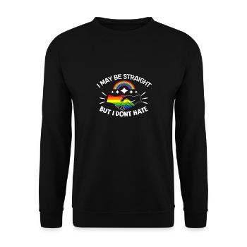 Ich Mag Hetero Sein, Aber Ich Hasse LGBTQ Gay - Unisex Pullover - Schwarz - Vorne - Alina (178cm) & Michal (187cm)