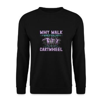 Pourquoi marcher quand on peut faire des acrobaties à vélo - Sweat-shirt Unisexe - noir - Devant - Alina (178cm) & Michal (187cm)