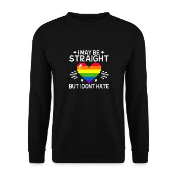 Ich Mag Hetero Sein, Aber Ich Hasse LGBTQ Gay - Unisex Pullover - Schwarz - Vorne - Alina (178cm) & Michal (187cm)