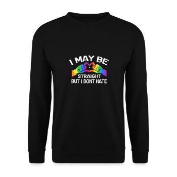 Ich Mag Hetero Sein, Aber Ich Hasse LGBTQ Gay - Unisex Pullover - Schwarz - Vorne - Alina (178cm) & Michal (187cm)