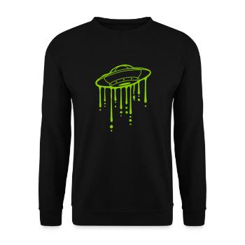 Graffiti Slime Drops UFO - Unisex Sweatshirt - black - Front - Alina (178cm) & Michal (187cm)